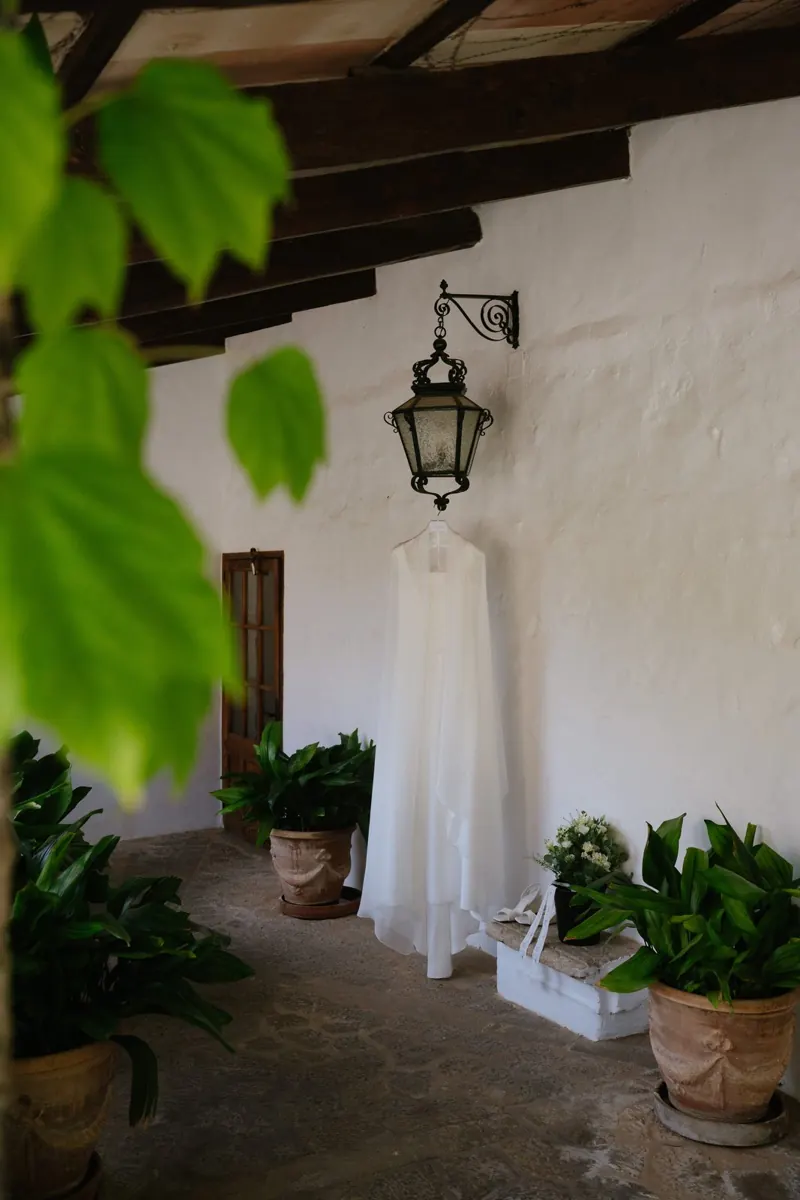 The bride getting ready at Comassema, Bunyola, Mallorca