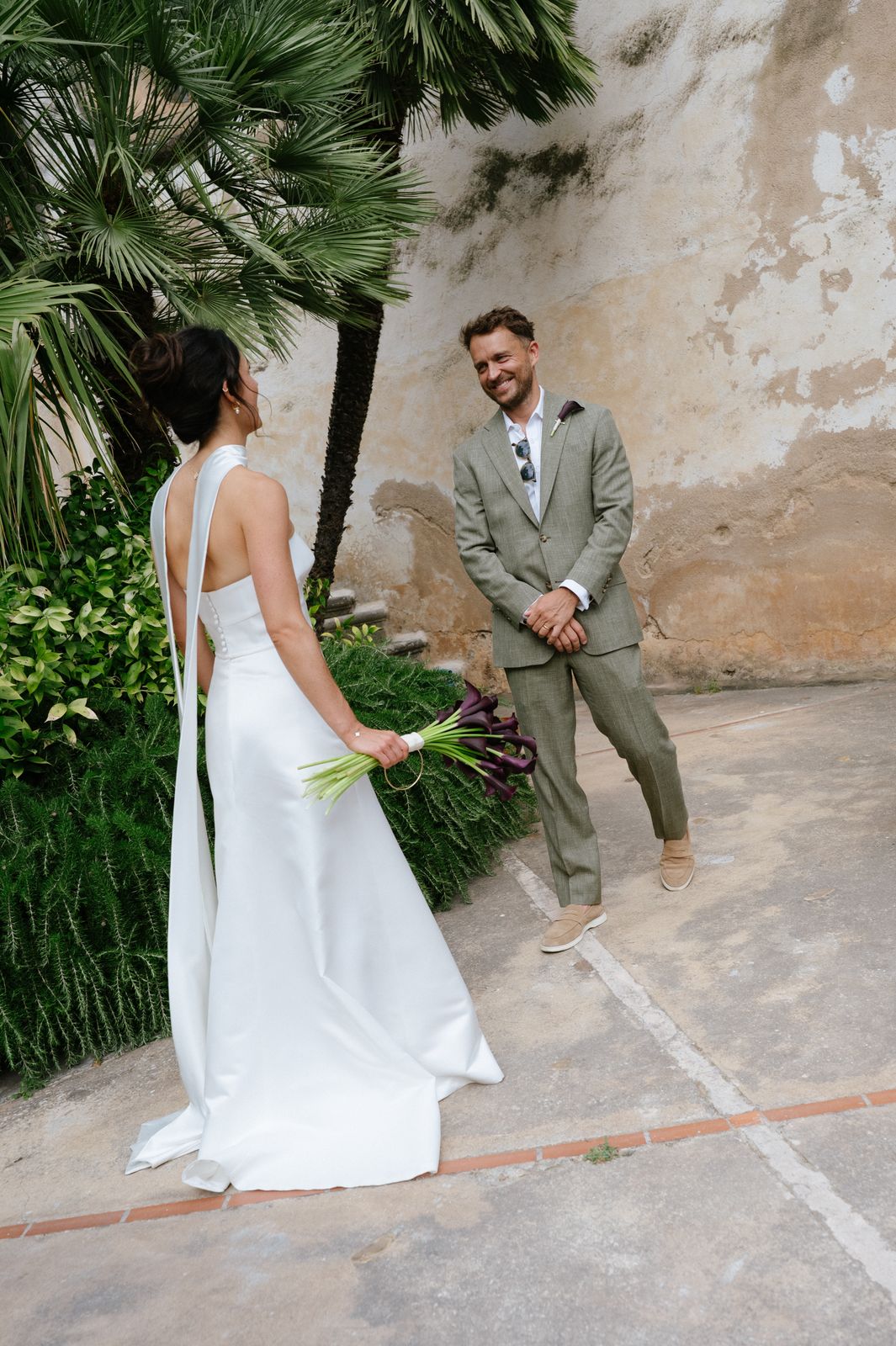 Charlotte and Rhodri's portraits in the gardens at Jardines de Alfabia, Mallorca