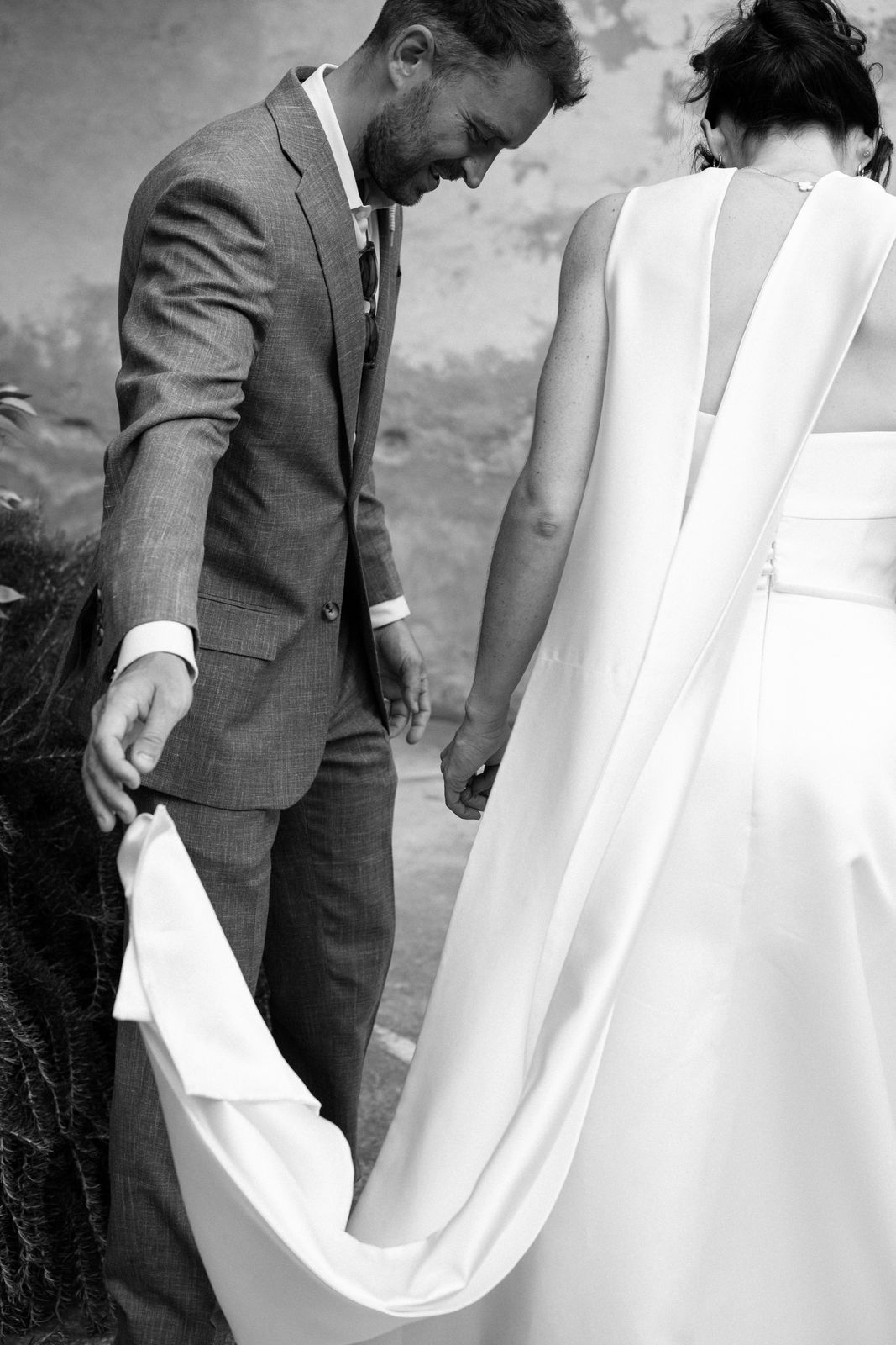 Charlotte and Rhodri's portraits in the gardens at Jardines de Alfabia, Mallorca