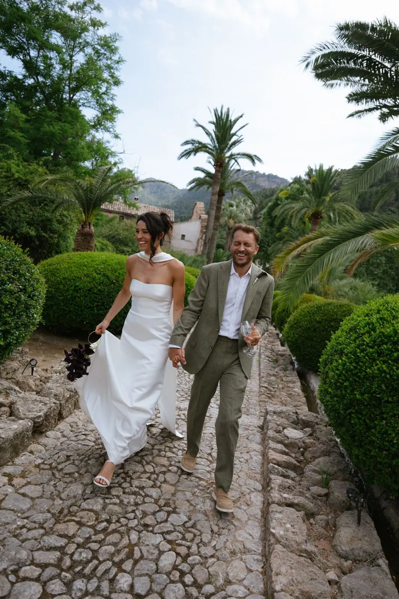 Charlotte and Rhodri's portraits in the gardens at Jardines de Alfabia, Mallorca