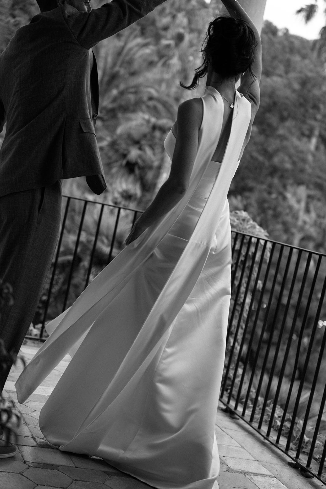 Charlotte and Rhodri's portraits in the gardens at Jardines de Alfabia, Mallorca