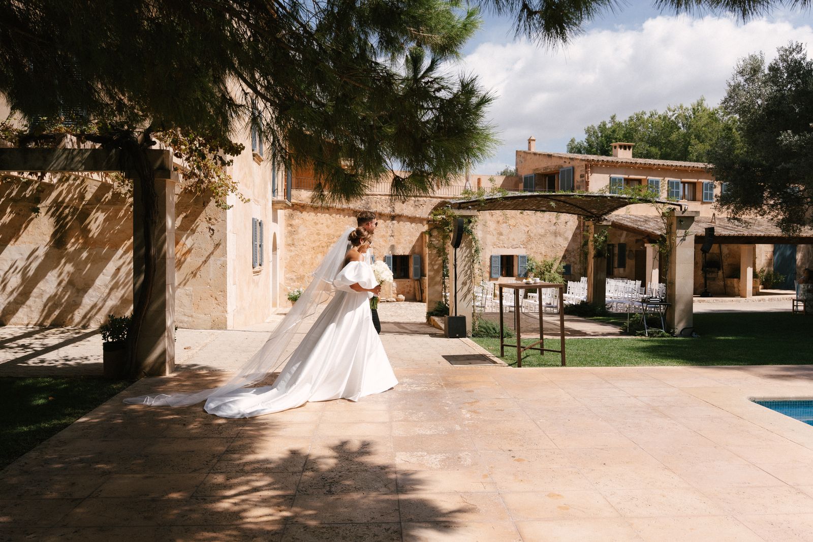 Dinner on the lawn at Son Sampol, Llucmajor, Mallorca