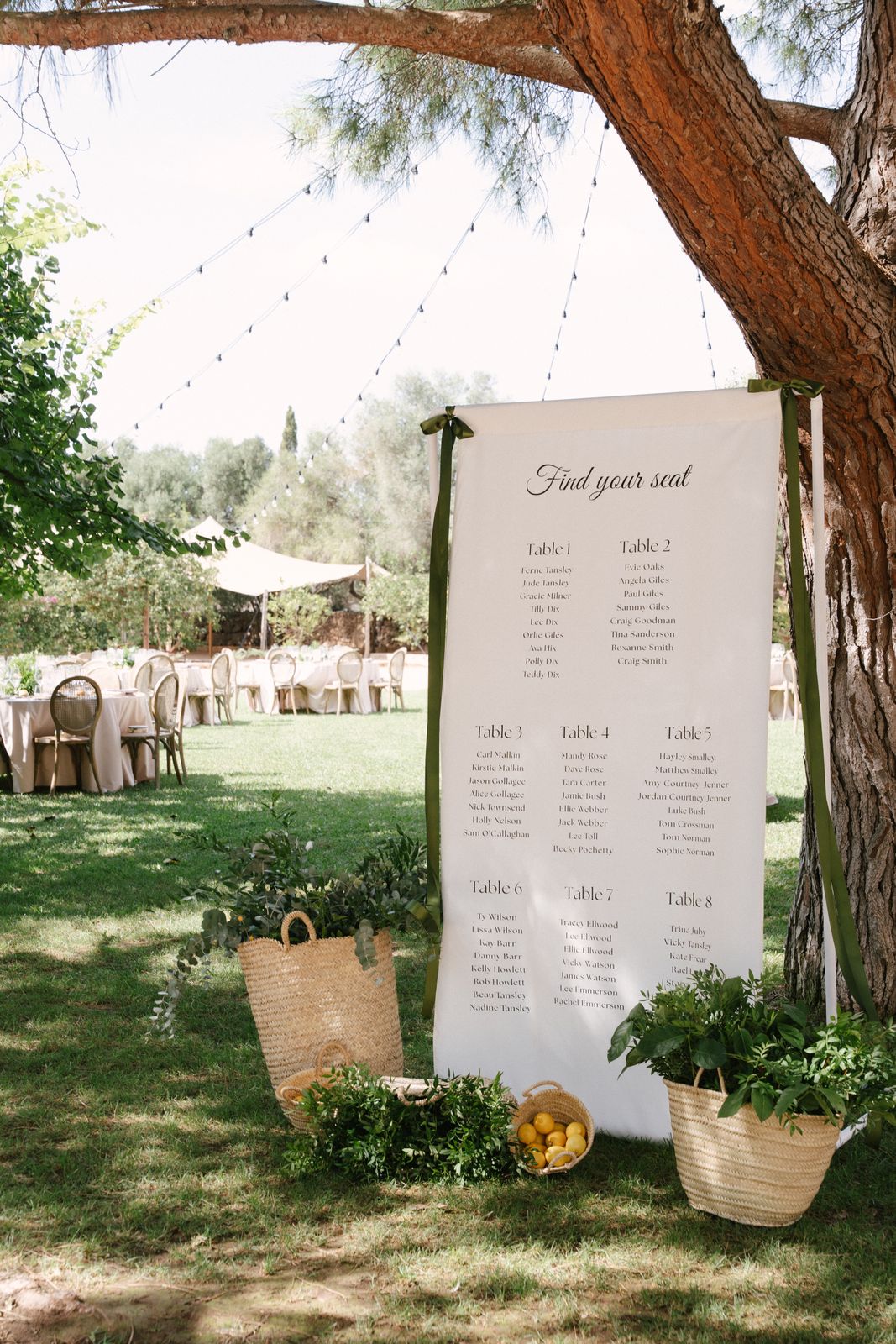 Dinner on the lawn at Son Sampol, Llucmajor, Mallorca