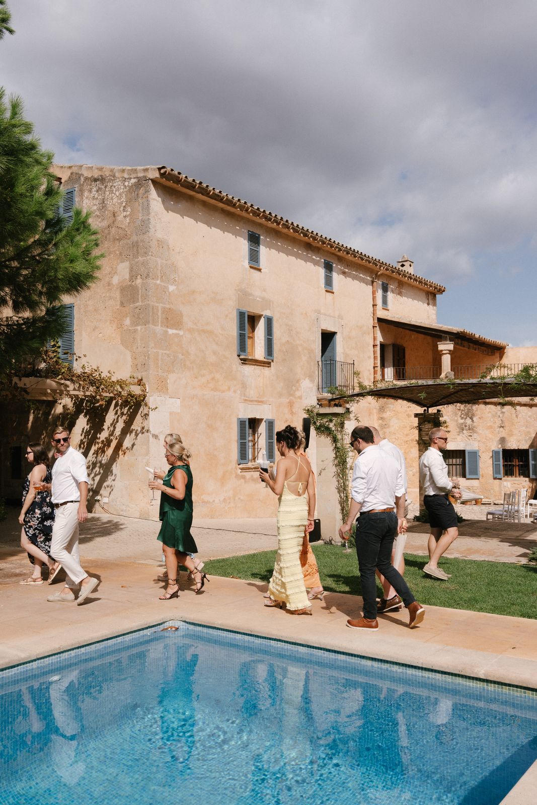 Dinner on the lawn at Son Sampol, Llucmajor, Mallorca