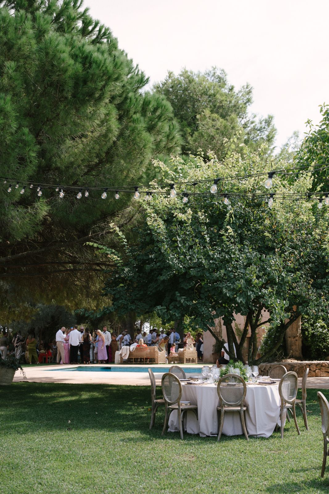 Dinner on the lawn at Son Sampol, Llucmajor, Mallorca