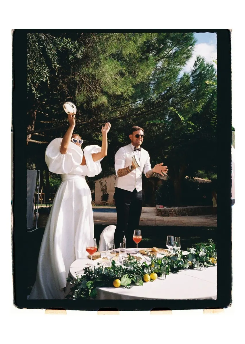 Chloe and Shaun's wedding on 35mm film at Son Sampol, Llucmajor, Mallorca