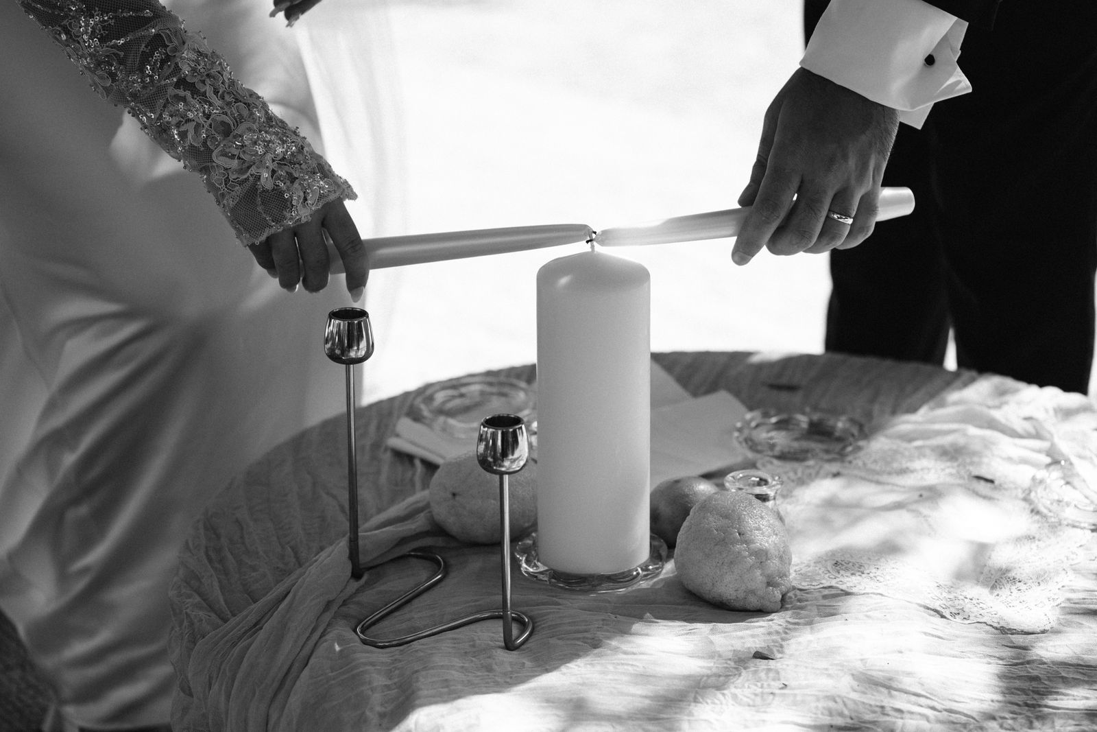Candle-lit wedding ceremony at Lume & Co, Génova, Mallorca