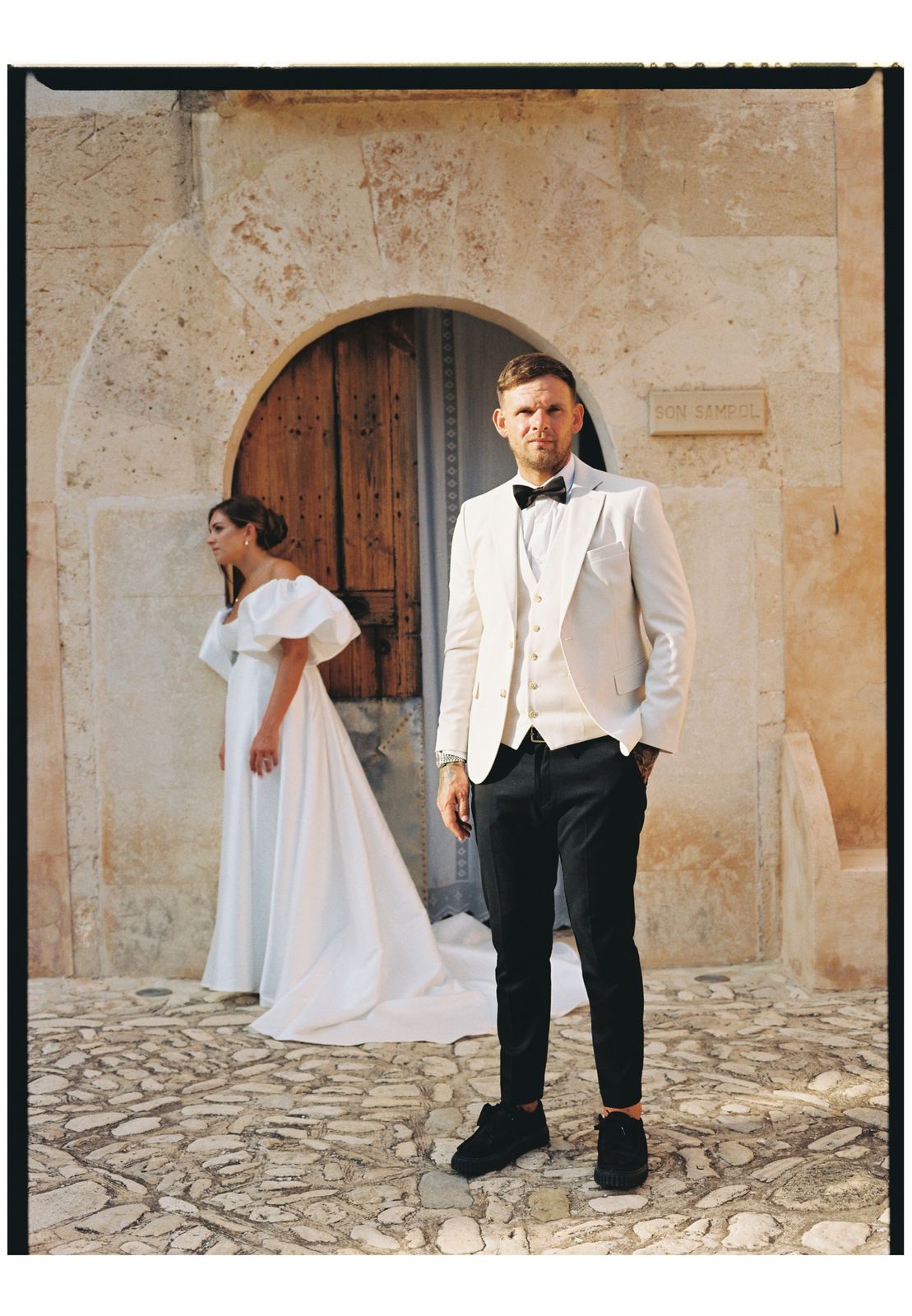 Wedding photograph on 35mm film at Son Sampol, Llucmajor, Mallorca