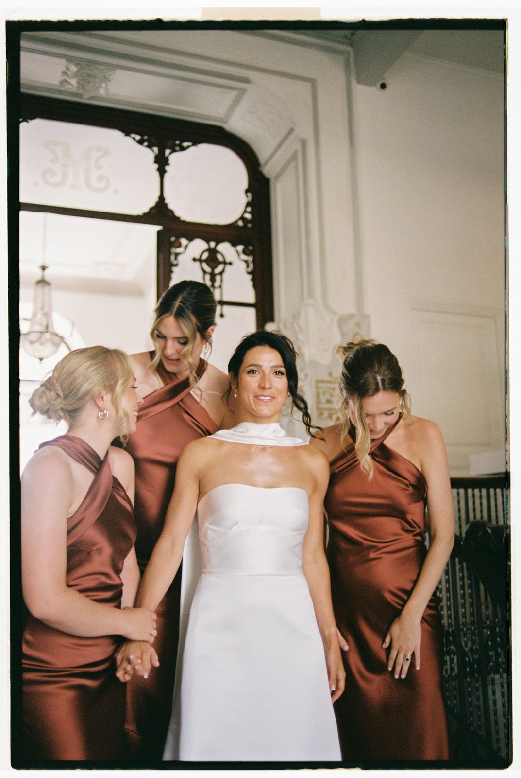 Wedding photograph on 35mm film at L'Avenida, Sóller, Mallorca