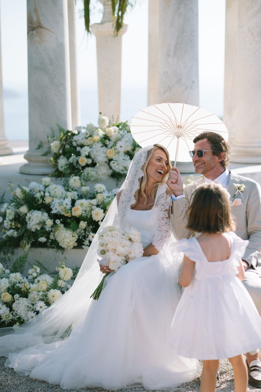 Family-led wedding ceremony at the Son Marroig rotunda, Deià, Mallorca