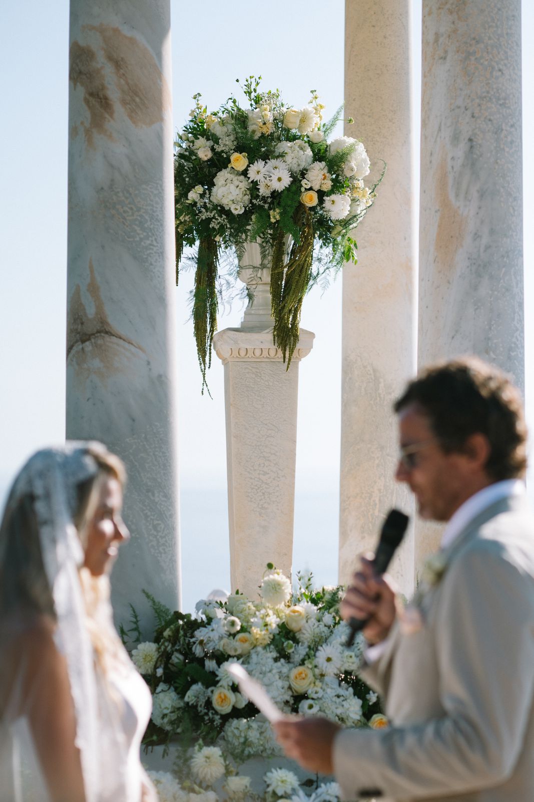 Family-led wedding ceremony at the Son Marroig rotunda, Deià, Mallorca