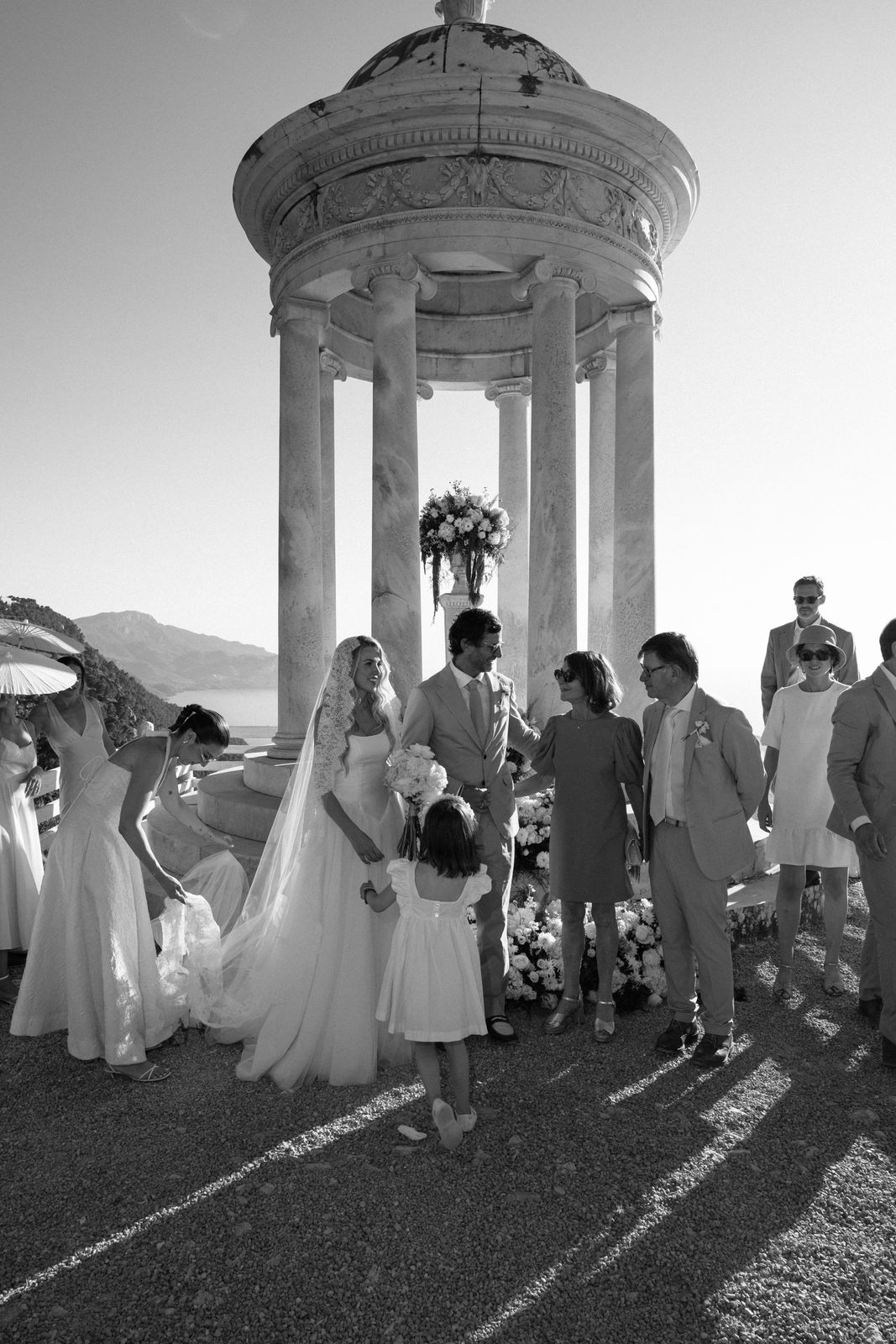 Aperitivo above the sea after the ceremony at Son Marroig, Deià, Mallorca