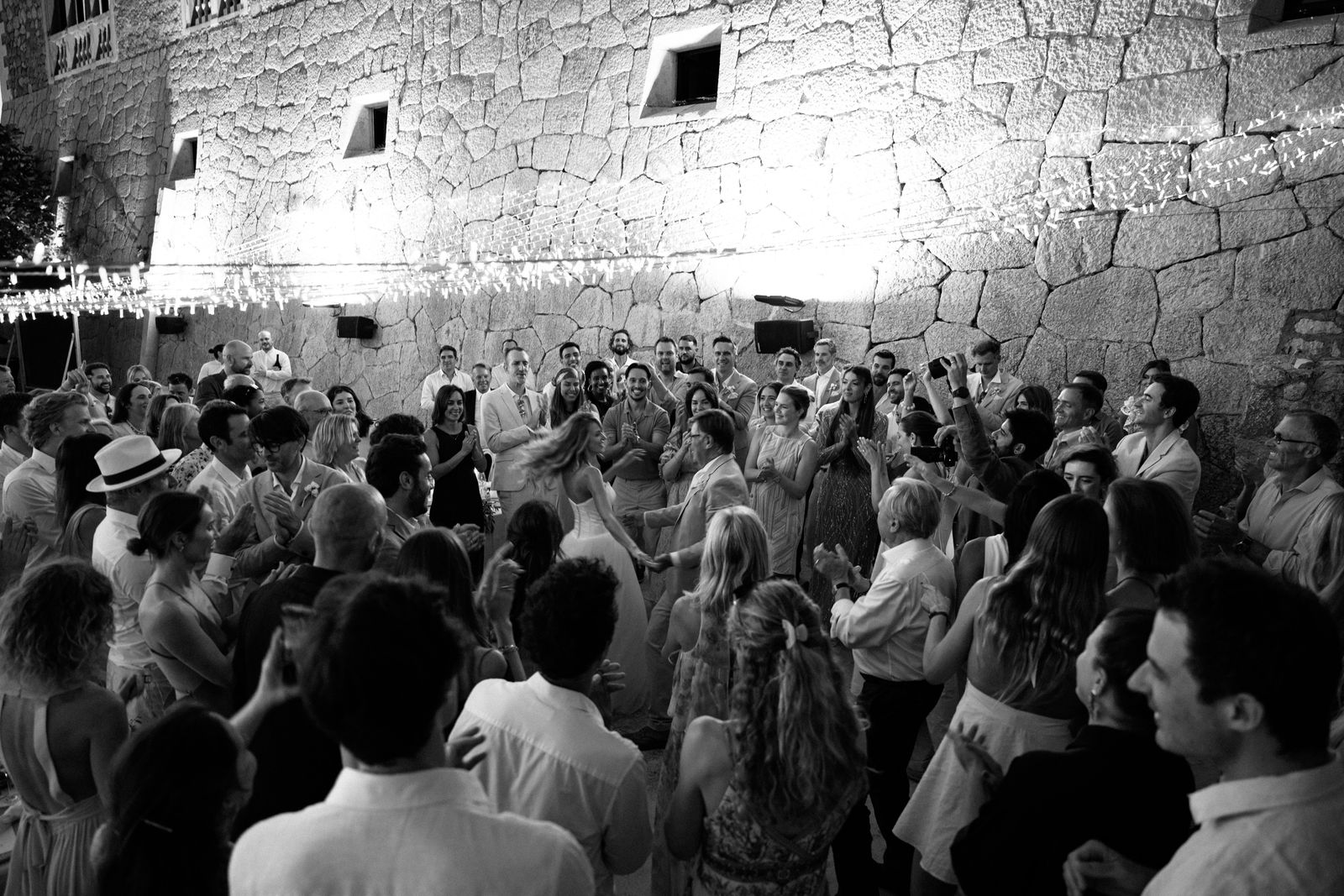 Wedding dinner at dusk at Son Marroig, Deià, Mallorca