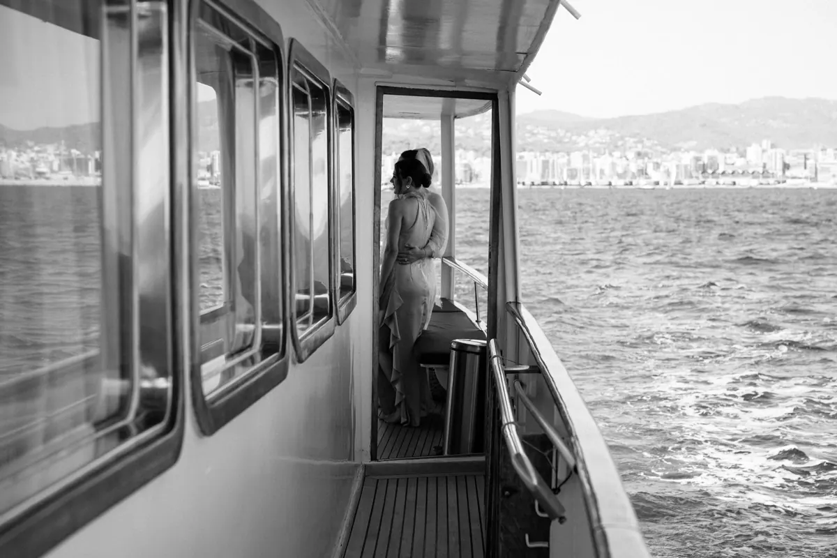 Leaving the port of Palma aboard Falcao Uno, Mallorca