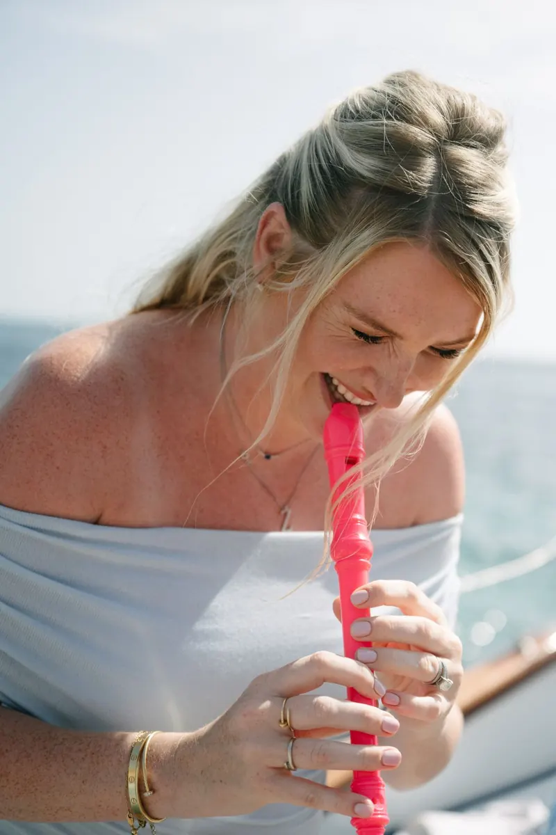 Wedding ceremony on the deck of Falcao Uno, off Palma, Mallorca