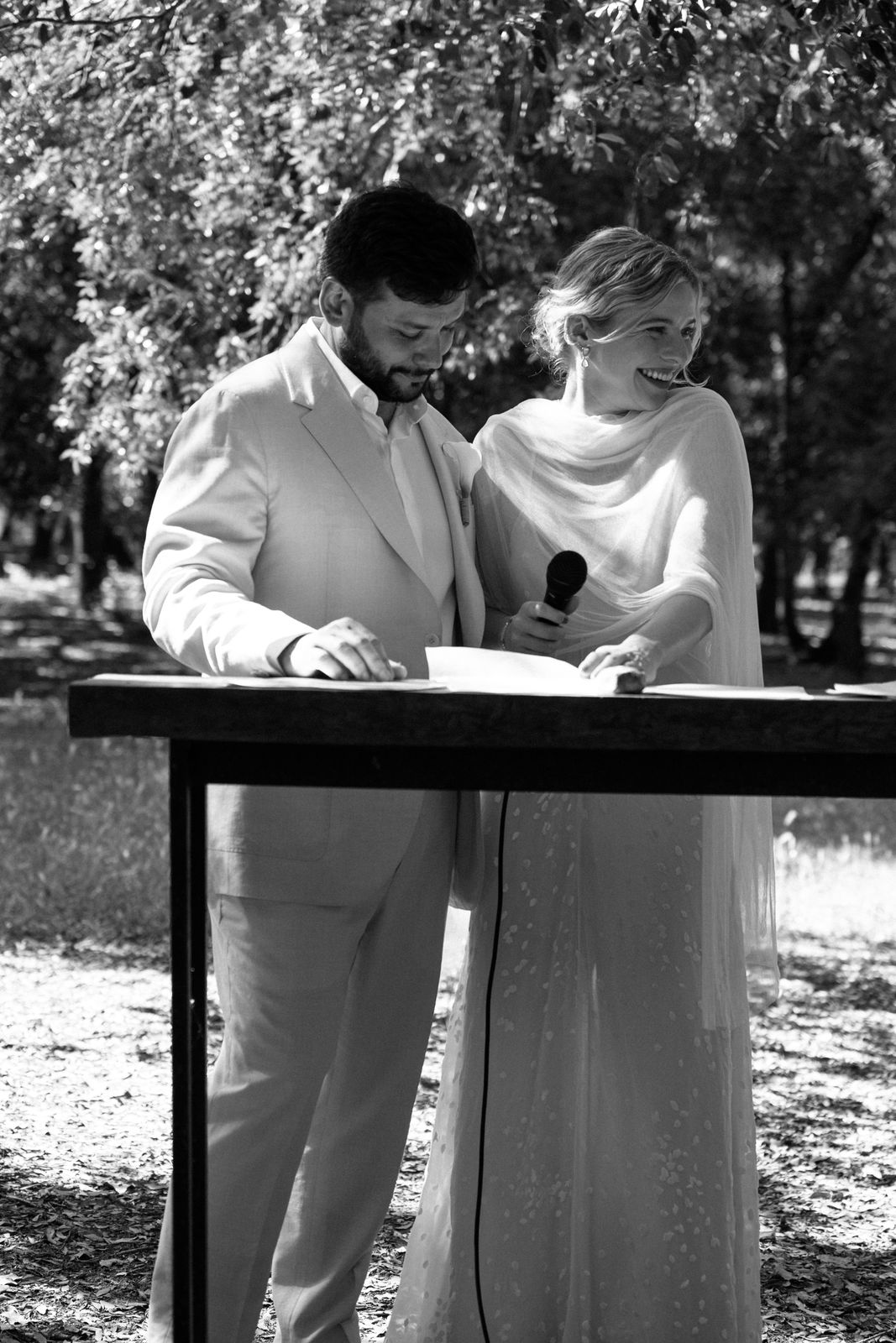 Woodland wedding ceremony at Finca Binissatí, Mallorca