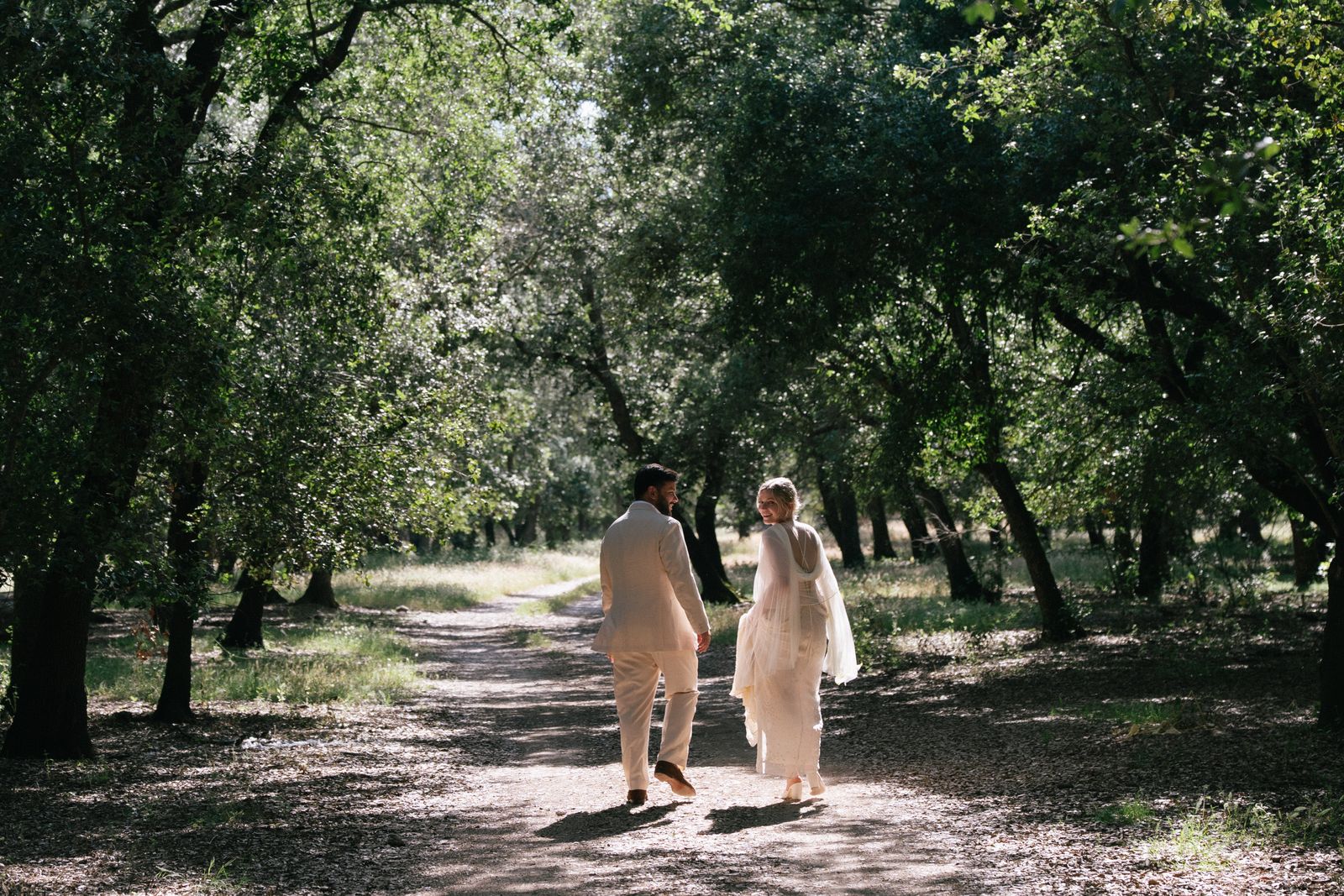 Michelle and Moisés's portrait session in the forest at Finca Binissatí, Mallorca