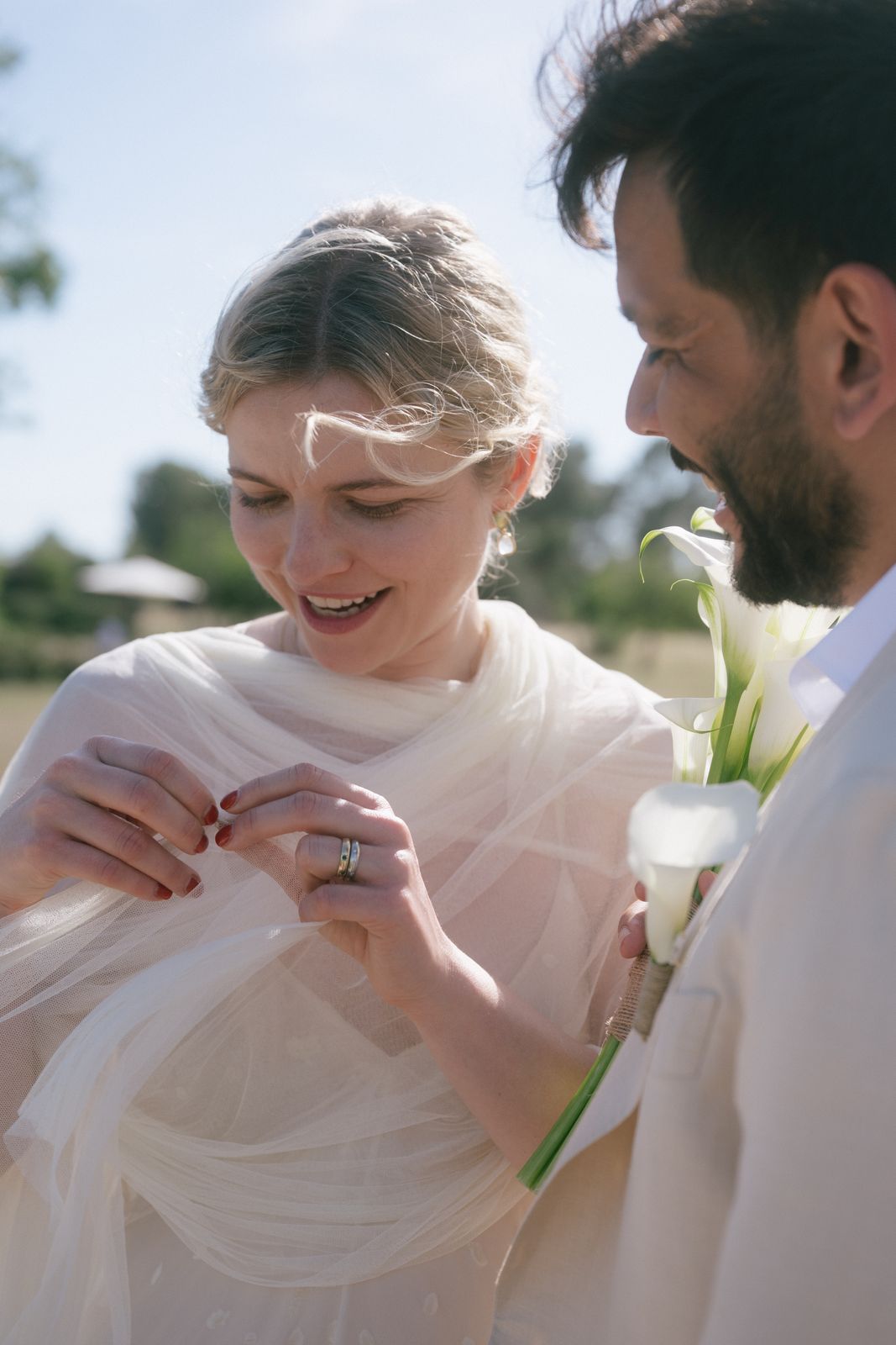 Michelle and Moisés's portrait session in the forest at Finca Binissatí, Mallorca