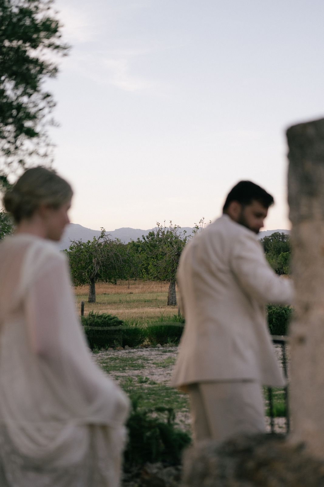 Michelle and Moisés's portrait session in the forest at Finca Binissatí, Mallorca