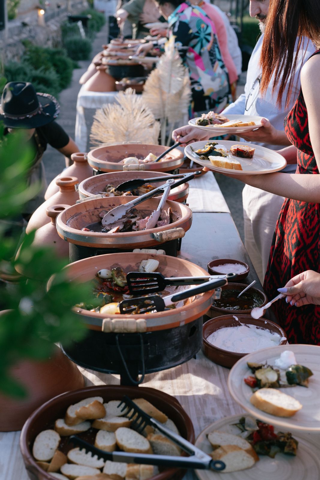 Golden hour dinner in the orange grove at Finca Binissatí, Mallorca