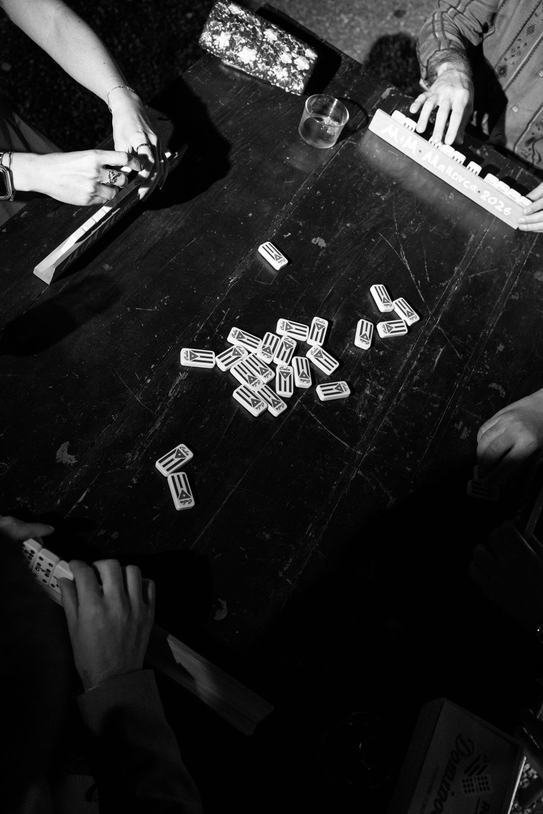 Salsa and dominos in the clastra at Finca Binissatí, Mallorca