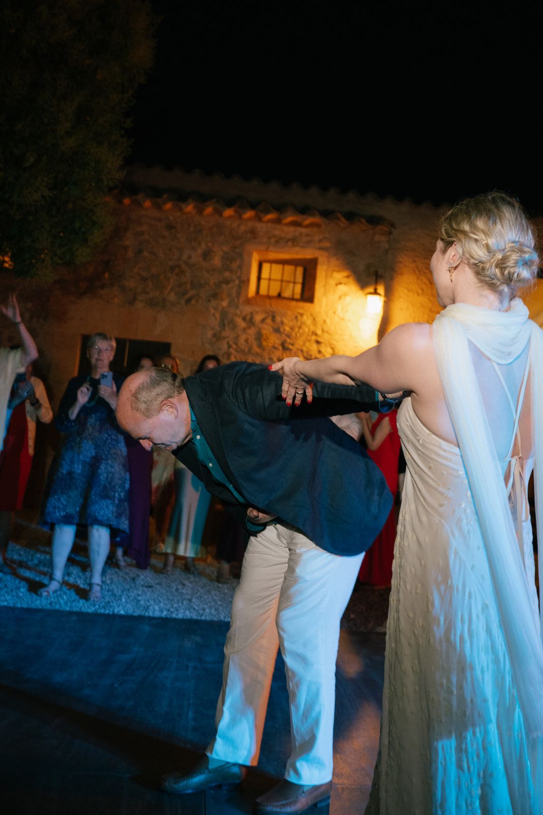 Salsa and dominos in the clastra at Finca Binissatí, Mallorca