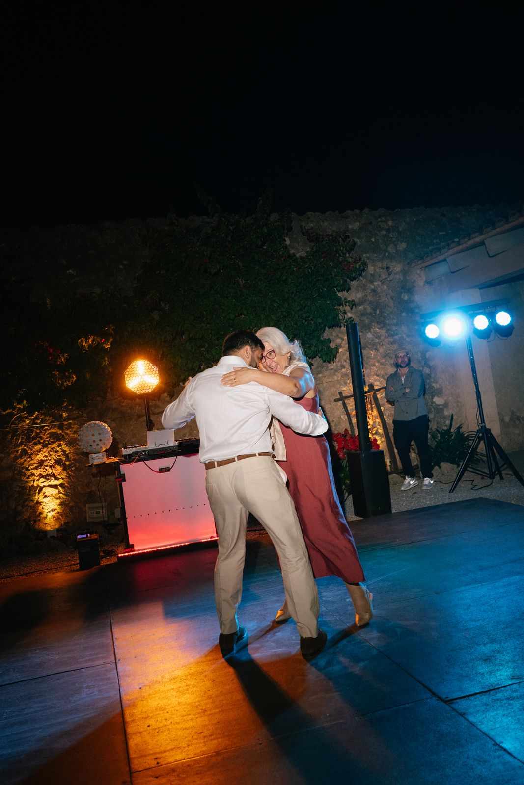 Salsa and dominos in the clastra at Finca Binissatí, Mallorca