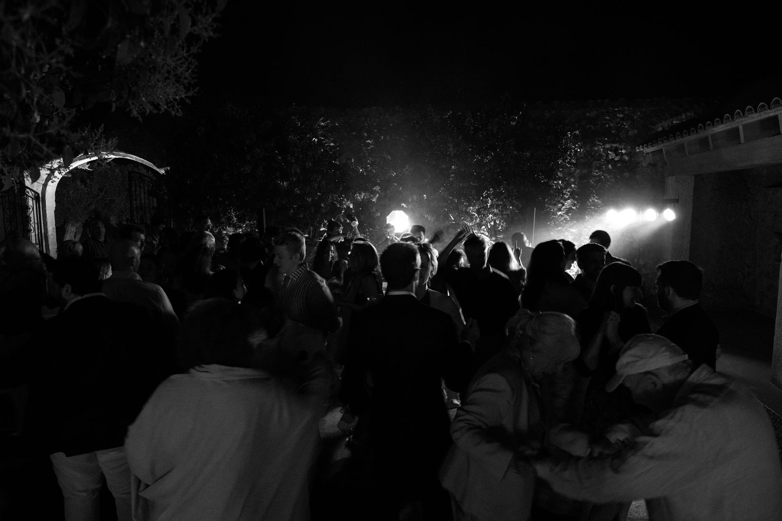 Salsa and dominos in the clastra at Finca Binissatí, Mallorca