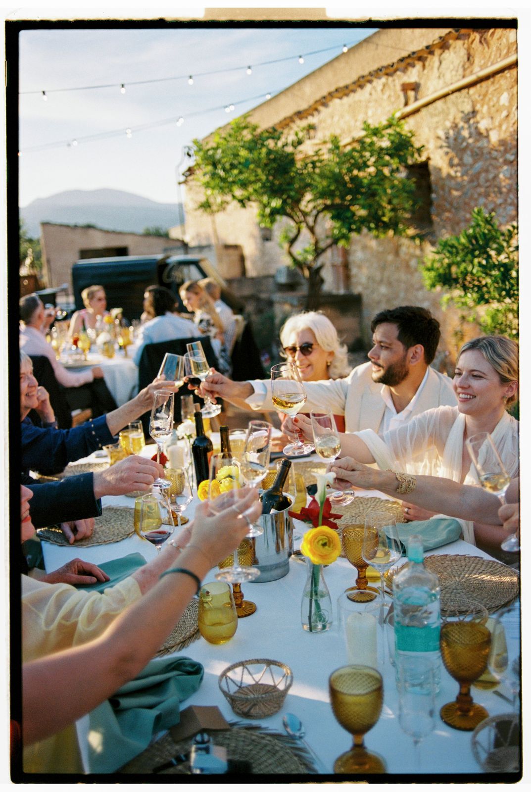 Michelle and Moisés's wedding on 35mm film at Finca Binissatí, Mallorca